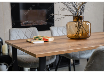 Стол Лота Лофт 120 25 мм дуб делано темный / черный матовый