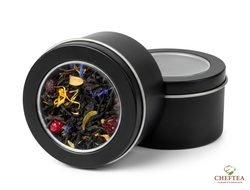 Банка жестяная с окном (черная)