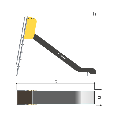 Горка h 1550, скат нержавейка Romana 110.24.00