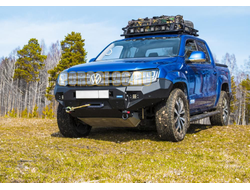 Бампер силовой передний алюминиевый (черный)V-2,0/V-3,0 Volkswagen Amarok (2010-2016)