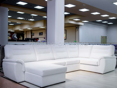 Диван угловой Валенсия большой (дельфин+оттоманка)