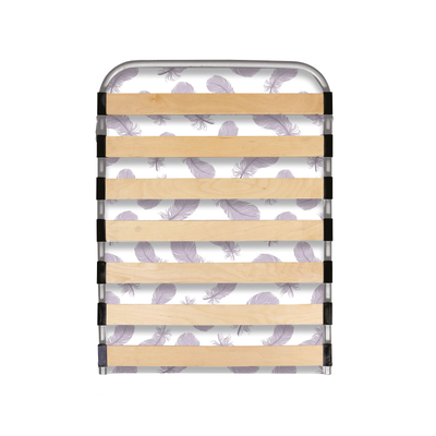 Кровать раскладная с ортопедическим основанием и мягким матрасом РК6-М, рисунок с перьями