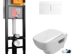 Унитаз Jacob Delafon Struktura c инсталляцией - комплект E21771RU, сиденье микролифт, клавиша белая