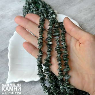 Серафинит крошка 4-9 мм, цена за нить 19 см
