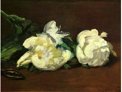 Купить греющую картину с фото репродукции Мане белые пионы