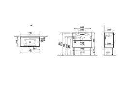 Комплект мебели VITRA MIA, 80 см, с ящиками, белый глянец, 66109