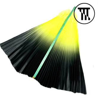 Перлшифон Гофре Градиент, цв. Салатовый + Черный