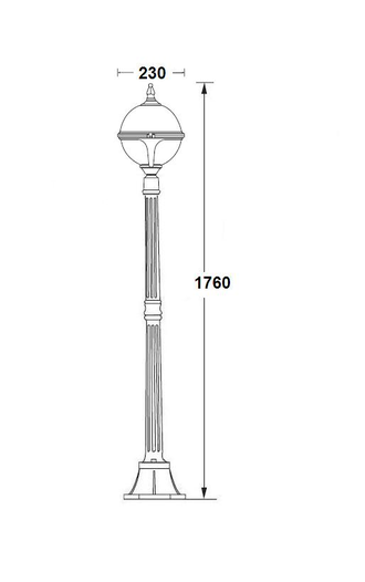 Парковый светильник VENA smoke  (h-176cm)