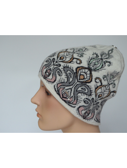 Жаккардовая шапка Vizio Италия 1036 CY белая