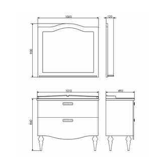 Зеркало "Монако-100" белый глянец