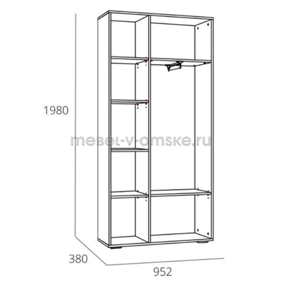 Шкаф для одежды Livorno (Ливорно) - 013.36 с зеркалом