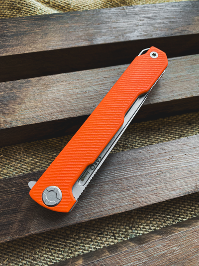 Складной нож Single EVO. Клинок ДОЛ, сталь AUS10, рукоять G10, цвет оранжевый