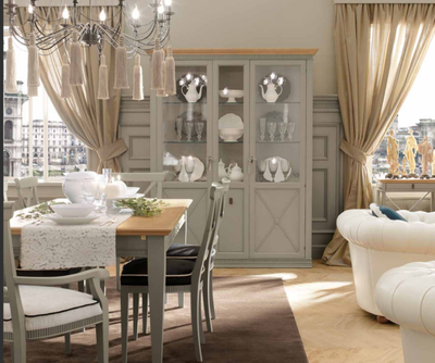 ВИТРИНА С ДВУМЯ СТВОРКАМИ И ЦЕНТРАЛЬНОЙ СЪЕМНОЙ КОРОНОЙ (L165*P49*H210) ART.16.72 DESIDERI TOSATO