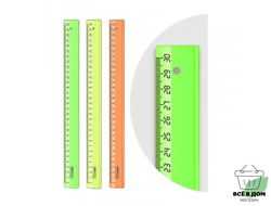 Линейка 30см прозр. флюор. краш.шкала СТАММ ЛН-32 Россия 21584(10!) цена за шт.СПБ(20!)