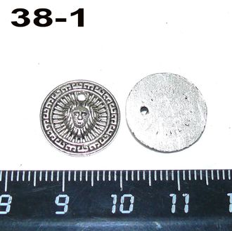 Подвеска №38-1: монетка - цвет "тибет.серебро" - ф 15мм