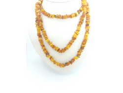 Лечебные бусы длинные , из необработанного янтаря