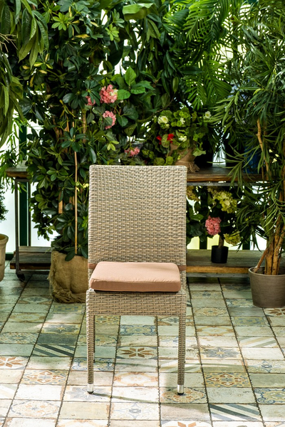 Плетеный стул ROME светло-коричневый без ручек