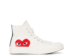 Converses comme des garcons blanches discount
