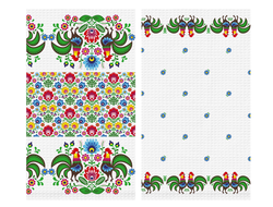 Набор из 2-х вафельных полотенец  "Петухи"