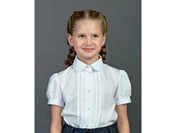 Д 5313 Блузка короткий рукав Четыре складки р.116-158