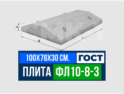 Фундаментная плита ФЛ 10-8-3 ГОСТ 13580-85