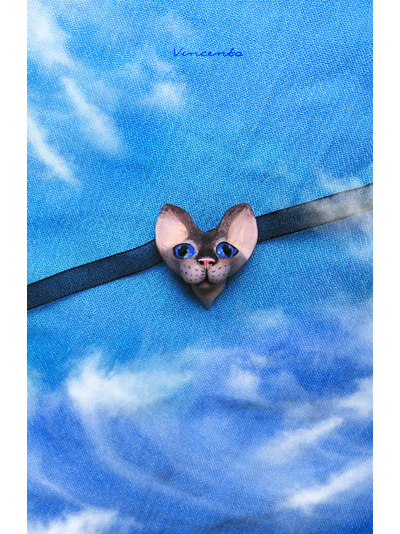 Миниатюрная подвеска &quot;Кошечка с голубыми глазами&quot;