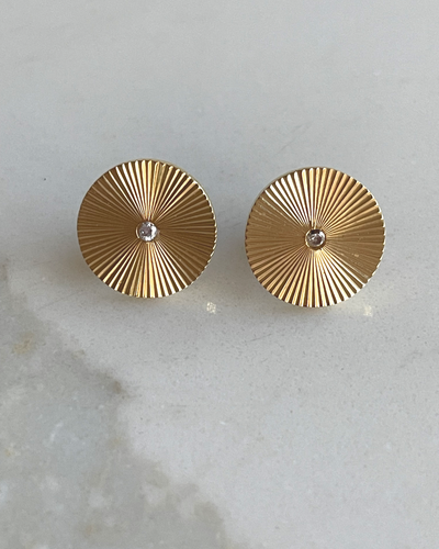 Серьги с кристаллом A&C цвет золото (Норвегия)