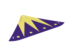 Cloth Tent / Roof Wide with Dark Purple and Bright Light Yellow Zigzag and Stars Pattern, n/a (79303)