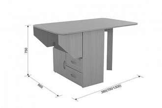 Стол - тумба раскладной  Мебельсон  (382/697/1302х802х751) цвет на выбор