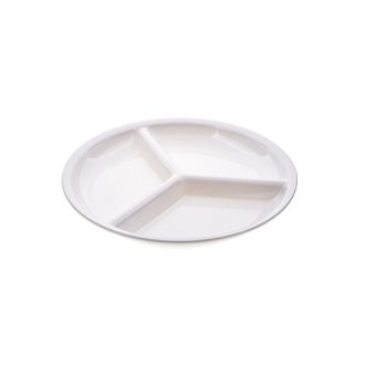 Тарелка плоская трехсекционная 23 см, поликарбонат, цвет белый