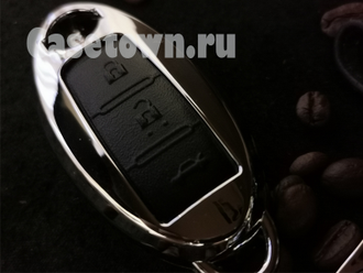 Чехол для смарт ключа Ниссан Теана, X-trail t32 (кожа с металлом)