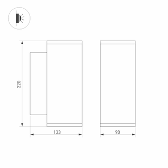 Светильник Arlight LGD-FORMA-WALL-TWIN-R90-2x12W Warm 3000 (GR, 44 deg, 230V)