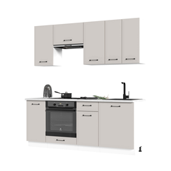 Кухня Индира 2.0: Белая Кухня в Стиле Лофт Дюна