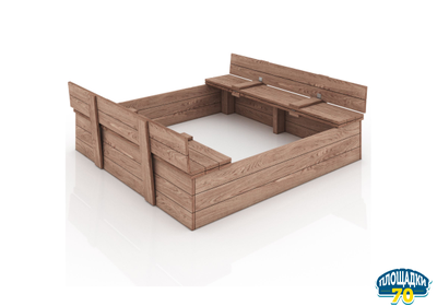 Детская складная песочница "Бабочка" с крышкой и скамейками-лавочками неокрашенная