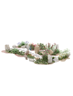 клумбы Альпинарий Jardim pedras2