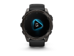 Умные часы Garmin Fenix 8 - 43 мм, AMOLED Sapphire, титановый угольно-черный DLC, пепельно-серый ремешок (010-02903-21)
