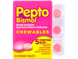 Pepto Bismol Chewables - Жевательные таблетки от расстройства желудка, изжоги и тошноты