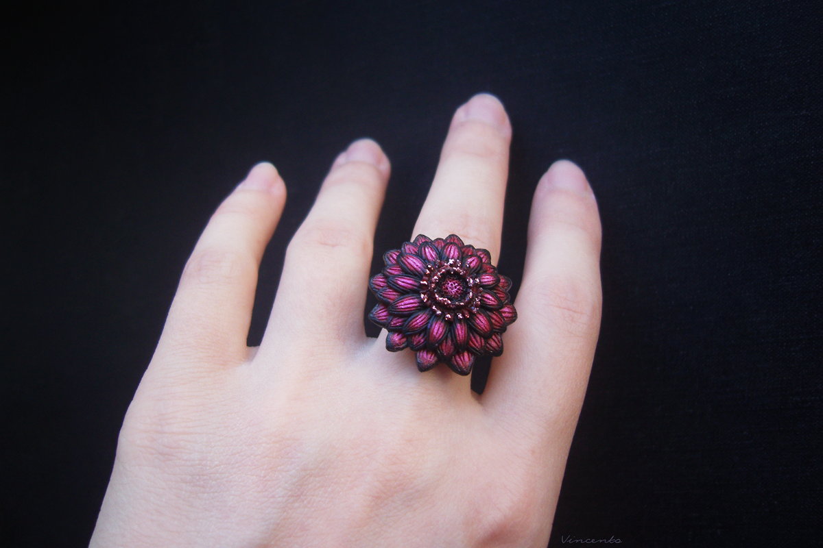 Необычное кольцо в виде настоящего драконьего цветка, украшение в стиле волшебного фэнтези