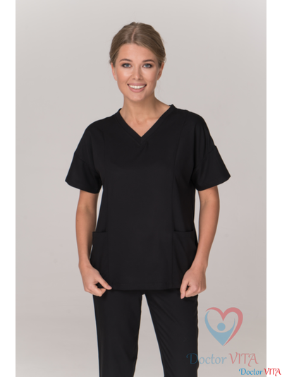 БЛУЗА МЕДИЦИНСКАЯ DR.SUPER &quot;Sky&quot; чёрная