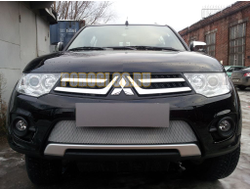 Защита радиатора Mitsubishi L200 2014-2015 (калуга)/Pajero Sport 2014-2016 (калуга) chrome