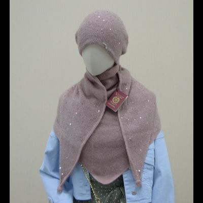 Розовый женский берет вязаный Vizio Италия 6943