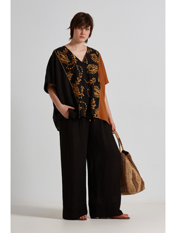 Комбинированная легкая летняя блуза