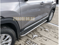 Пороги с накладным листом d53 для Changan CS35 Plus (2019-...)