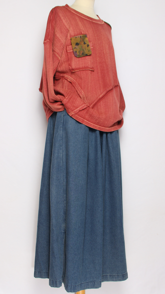 Джемпер ХЛОПОК "КАРМАН ВИНТАЖНЫЙ" красный, трава, черный до р.54