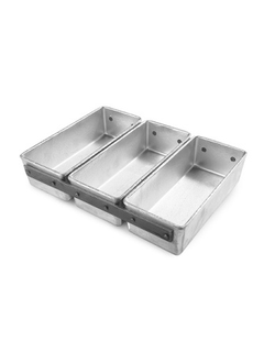 Форма для выпечки хлеба 3-х секционная 20,5*9,2 см. литая, алюминий