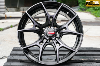 Комплект дисков R16 7,0J ET+38 4*100/4*114,3 RGW 040 Черный с полированными лучами под лаком (T451)