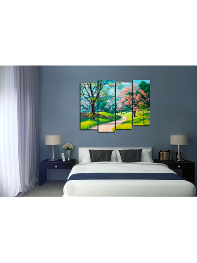 Модульная картина "Светлая тропинка. Сакура"