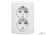 Розетка двойная с заземлением 7128