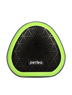 Perfeo Bluetooth-колонка «TRIANGLE» FM, MP3 microSD, AUX, TWS, мощность 6Вт, 800mAh, черная/зеленая
