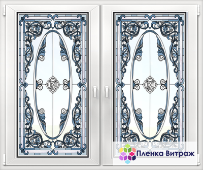 Витражная пленка, витражная пленка самоклеющаяся, пленочный витраж с классическим рисунком